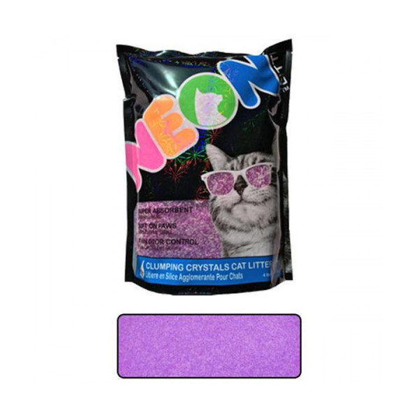 Наполнитель Neon Litter Clump комкующийся, кварцевый, неоновый, фиолетовый, 1.81 кг