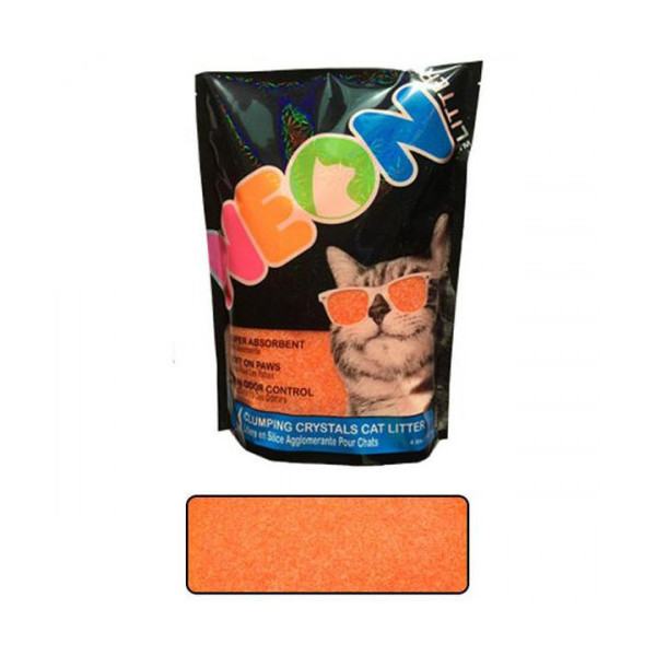Наполнитель Neon Litter Clump комкующийся, кварцевый, неоновый, оранжевый, 1.81 кг