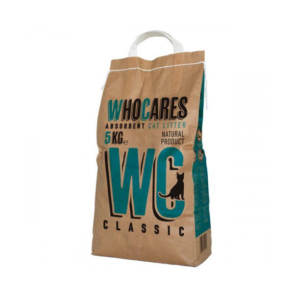 Наполнитель WC WhoCares Classic впитывающий, в кошачий туалет, без запаха, 10 кг