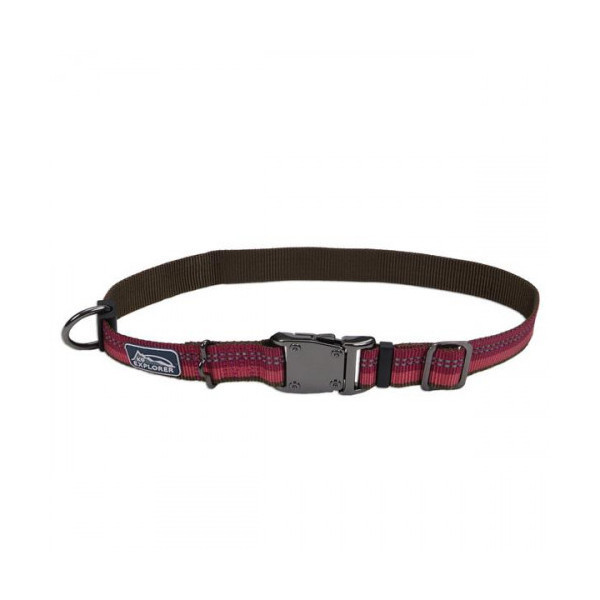 Нейлоновый ошейник Coastal K9 Explorer для собак, малиновый, 2.5×30-45 см