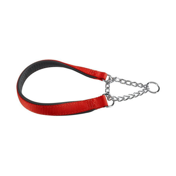 Нейлоновый ошейник с металлической цепочкой Ferplast Daytona CSS15/45 Red для собак, A: 45 см, B: 15 см