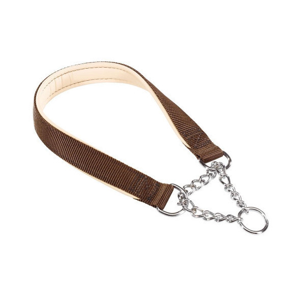 Нейлоновый ошейник с металлической цепочкой Ferplast Daytona CSS20/55 Brown для собак, A: 55 см, B: 20 см
