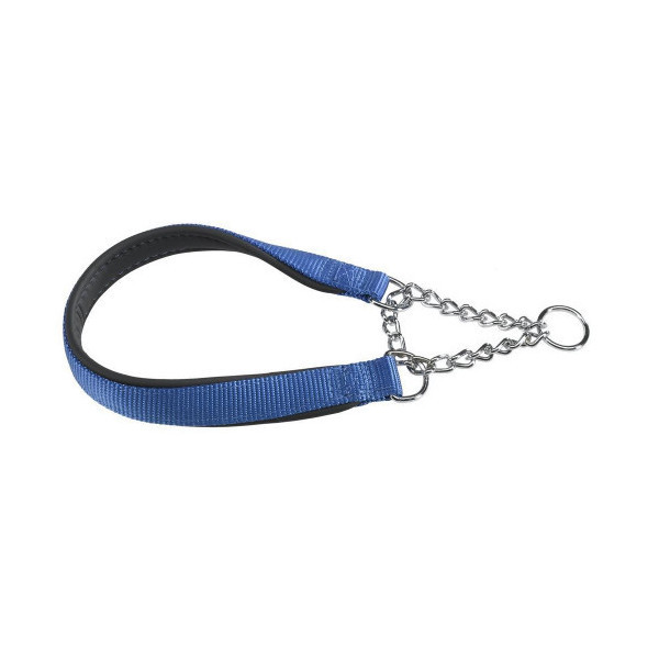 Нейлоновый ошейник с металлической цепочкой Ferplast Daytona CSS25/60 Blue для собак, A: 60 см, B: 25 см