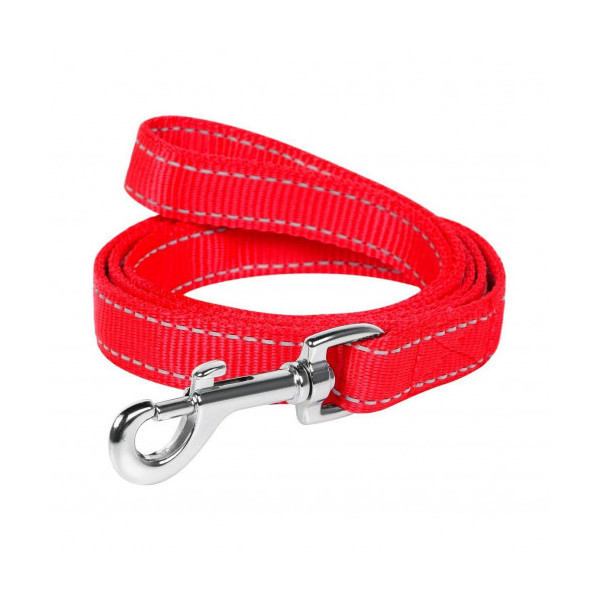 Нейлоновый поводок Dog Extreme двойной для собак 14 мм, 122 см, красный