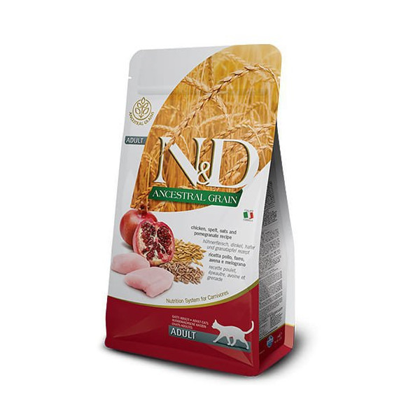 Низкозерновой сухой корм Farmina N&D, для взрослых кошек, курица с гранатом, 300 г