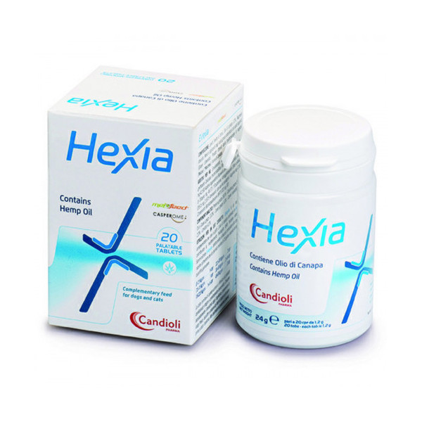 Обезболивающая добавка Candioli Hexia Contains Hemp Oil с экстрактом босвеллии для собак и кошек, 20 шт