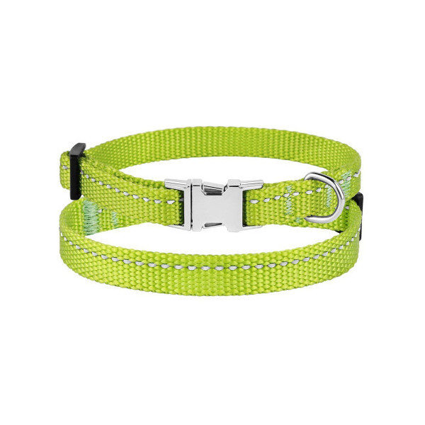Ошейник BronzeDog Active, для собак и кошек, нейлоновый, фастекс хром, салатовый, 18-28×1 см