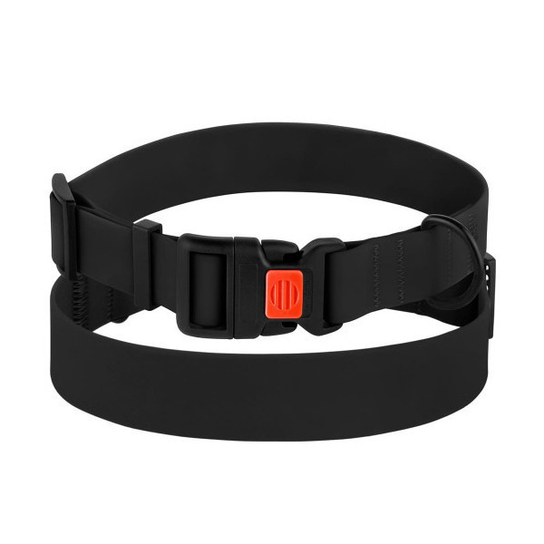 Ошейник BronzeDog Active, для собак, водоотталкивающий, фастекс пластик, чёрный, 43-66×2.5 см