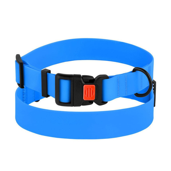 Ошейник BronzeDog Active, для собак, водоотталкивающий, фастекс пластик, голубой, 30-40×2 см