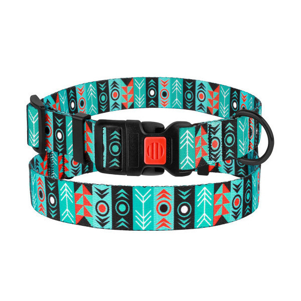 Ошейник BronzeDog Urban, для собак, нейлоновый, фастекс пластиковый, принт инки, 43-66×2.5 см
