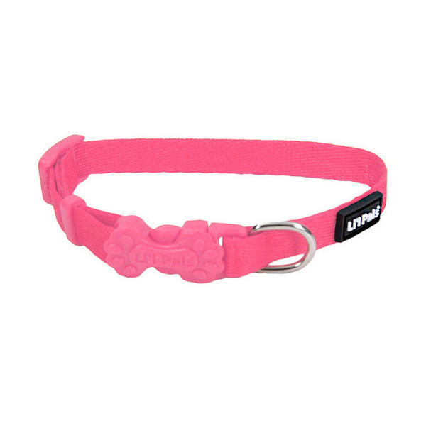 Ошейник Coastal Lit'l Pals Nylon для собак, розовый, 0.8×15-20 см