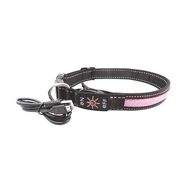 Ошейник LED AnimAll для собак S 2,5/30-40 см, розовый