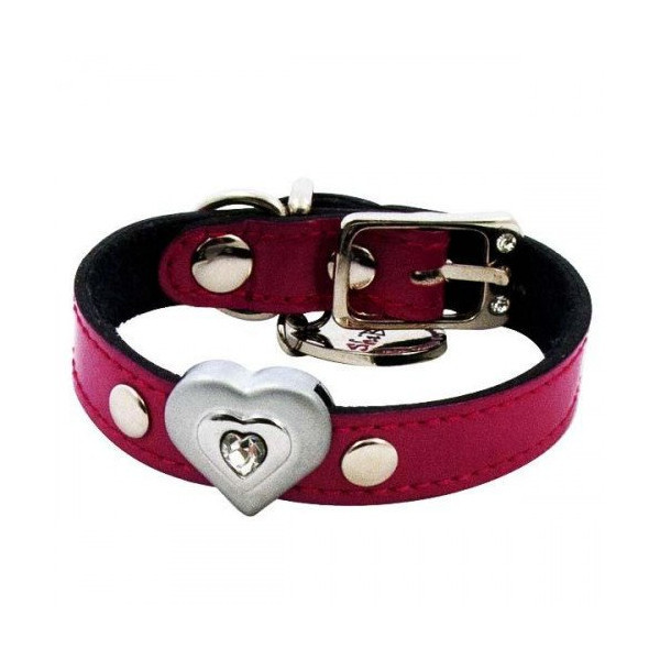 Ошейник Shiboo Heart-to-Heart Clear для собак, розовый, 25 см/1.5 см
