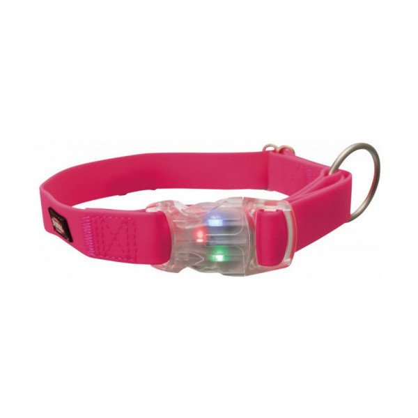 Ошейник Trixie Easy Flash M-L с флешером и силиконовым покрытием, 35-55 см х 25 мм, розовый