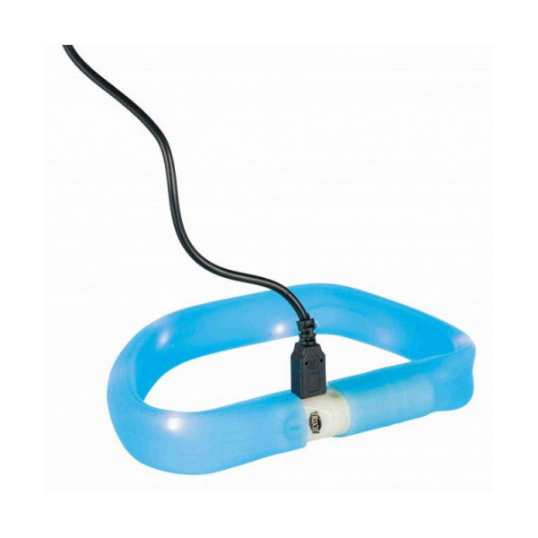 Ошейник Trixie Flash Light USB ML светящийся, 50 см х 30 мм, синий