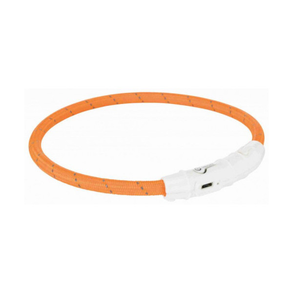 Ошейник Trixie Flash Light USB XS-S светящийся, с отражающей полосой, 35 см х 7 мм, оранжевый