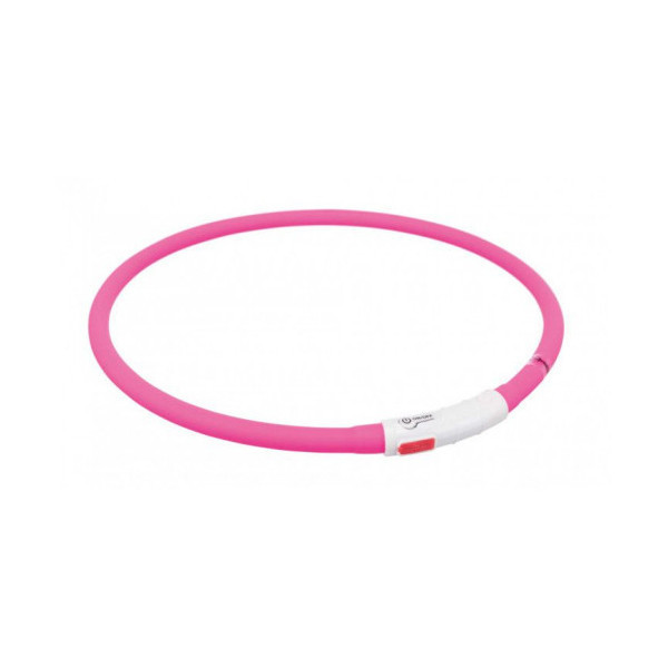 Ошейник Trixie Flash Light USB XS-XL светящийся, 70 см х 10 мм, розовый