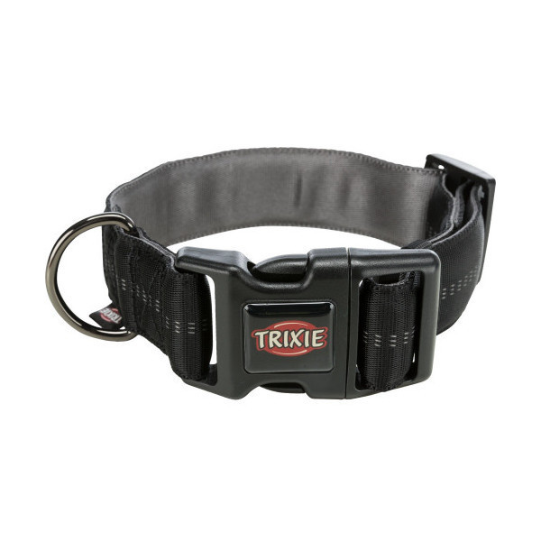 Ошейник Trixie Softline Elegance, широкий S-M для собак, 32-45 см, 38 мм, черный/графит