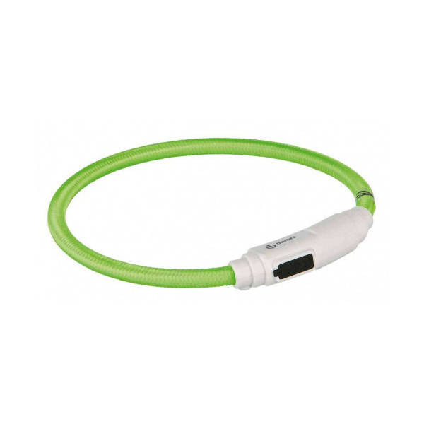 Ошейник Trixie USB для кошек, светящийся, зелёный, 35 см, 7 мм