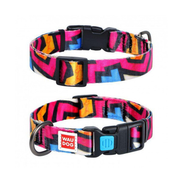 Ошейник Waudog Nylon с рисунком "Граффити" ширина 15 мм, длина 23-35 см