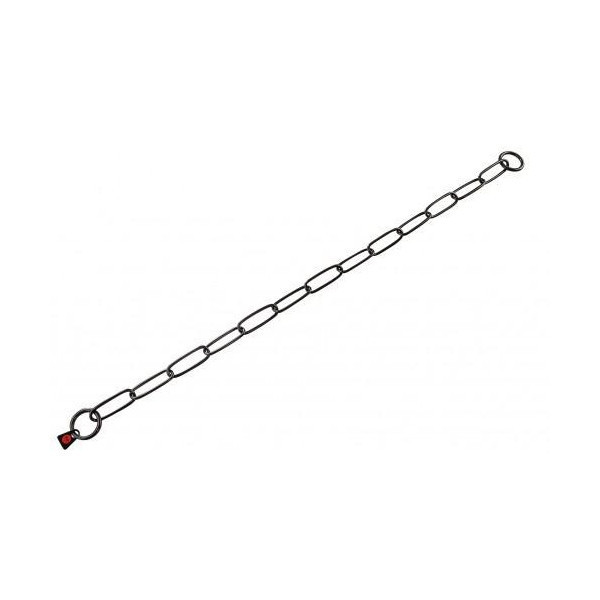 Ошейник-цепь Sprenger Long Link для собак, с широким звеном, черная сталь, 3 мм, 50 см