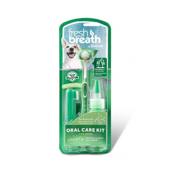 Отбеливающий набор Tropiclean Oral Care Kit Large "Свежее дыхание" для ухода за зубами для собак, большой