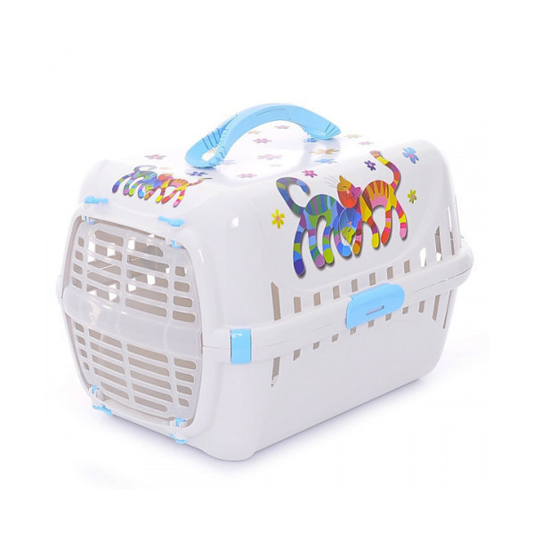 Переноска Moderna Trendy Runner Friends Forever для кошек, голубая, 51×31×34 см