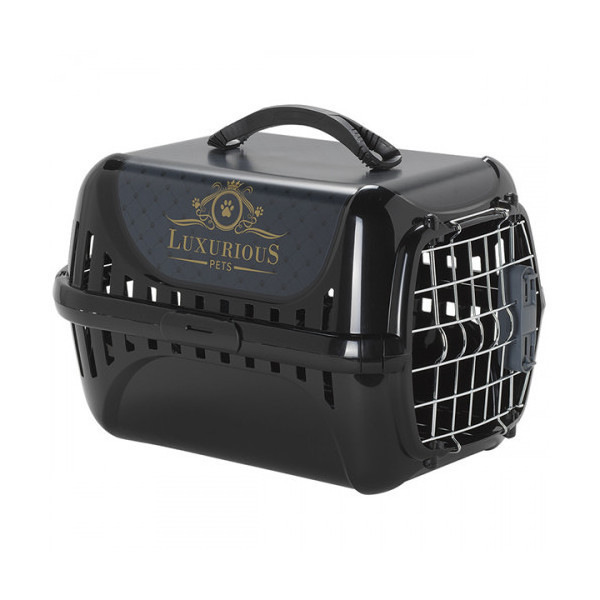 Переноска Moderna Trendy Runner Luxurious Pets для кошек, черная, 49.4×32.2×30.4 см