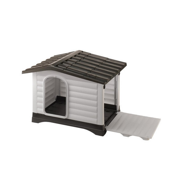 Пластиковая будка Ferplast Dogvilla 90 с открываемой боковой панелью, 88x72x65 см