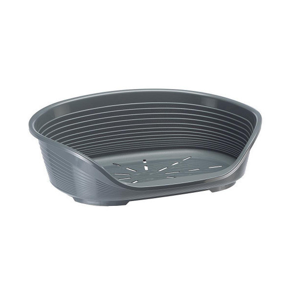 Пластиковый лежак Ferplast Siesta Deluxe 6 Grey с антискользящим покрытием, 70.5×52×23.5 см