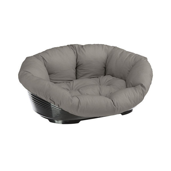 Пластиковый лежак Ferplast Sofa 4 Dove Grey в комплекте с подушкой для собак и кошек, 64×48×25 см