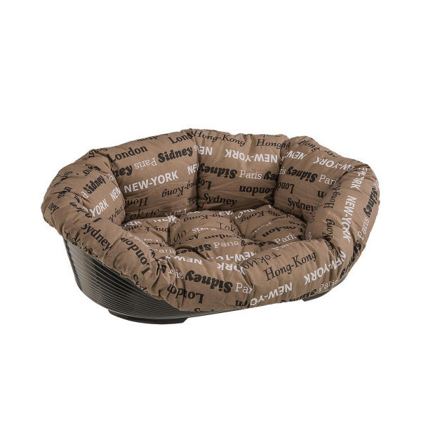 Пластиковый лежак Ferplast Sofa 6 Cities в комплекте с подушкой для собак и кошек, 73×55×27 см