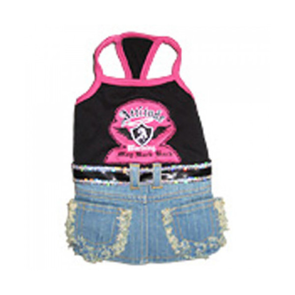 Платье Monkey Daze Attitude Dress Denim для собак, размер M, разноцветный