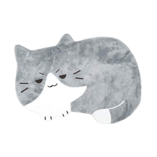 Подстилка Croci Catmani для кошек, плюшевая, в форме кота, серая, 50×70 см