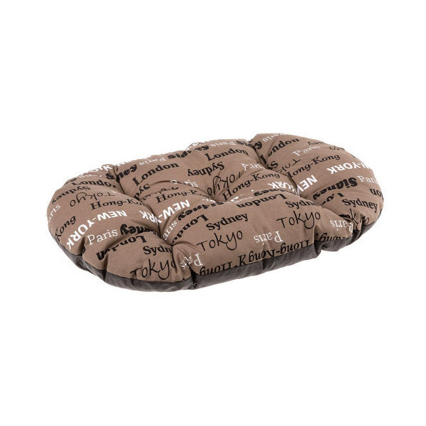 Подушка-подстилка Ferplast Relax 65/6 Cities Brown для кошек и собак, 65×42 см