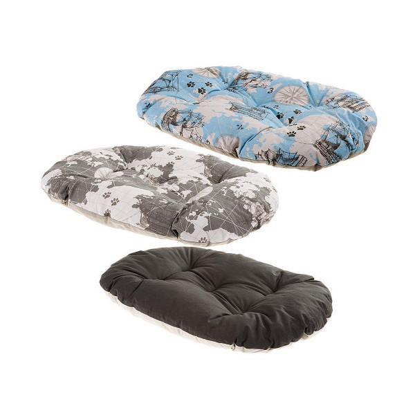 Подушка-подстилка Ferplast Relax 89/10 Map Blue-Grey-Black для кошек и собак, 85×55 см