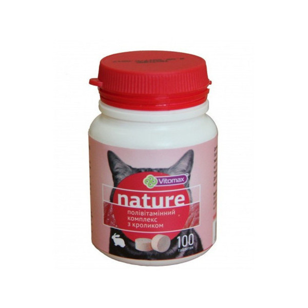 Поливитаминный комплекс Vitomax Nature для котов, с кроликом, 50 г, 100 таб
