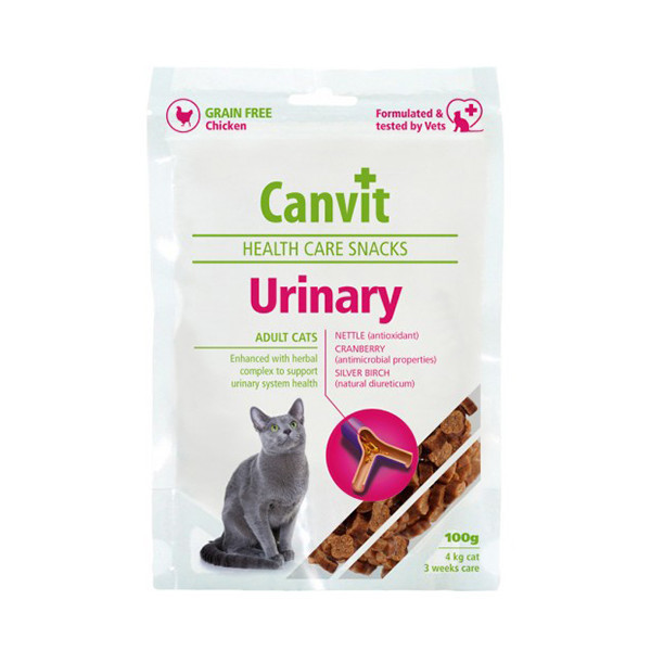 Полувлажное лакомство Canvit Urinary для профилактики инфекций мочевыводящих путей для кошек, 100 г