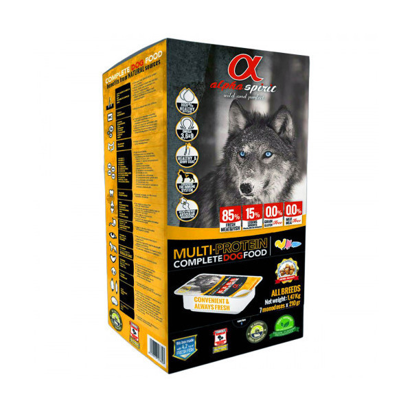 Полувлажный корм Alpha Spirit Semi-moist MultiProtein для взрослых собак всех пород, 1,5 кг x 7