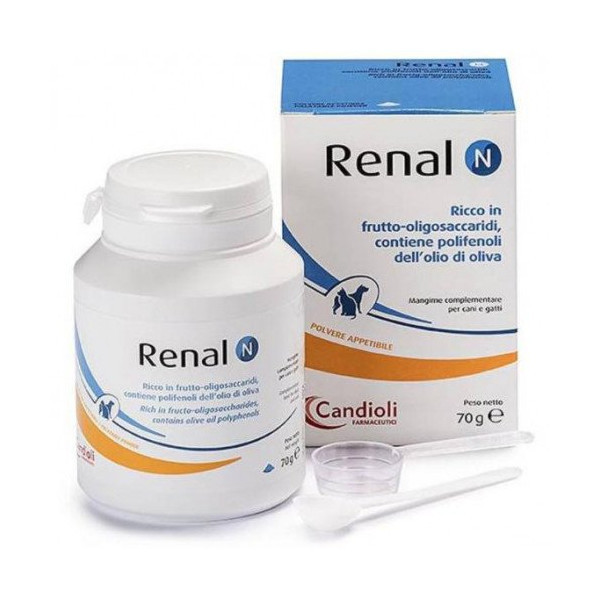 Порошок Candioli Renal N при хронической почечной недостаточности для котов и собак, 70 г