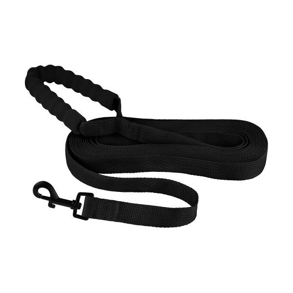 Поводок BronzeDog Active для собак, нейлон, с мягкой ручкой, чёрный, 6 м×2.5 см