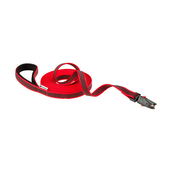 Поводок для собак без ручки Ferplast Daytona Gummy Matic G20/500 Red из прорезиненного нейлона, 20 мм, 500 см