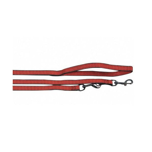 Поводок-перестежка Flamingo Training Lead Q3 Red для собак, 2 карабина, нейлон, красный, 2 м, 20 мм