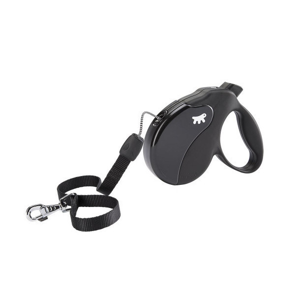 Поводок-рулетка Ferplast Amigo M Cord Black Lead для собак cо шнуром, черный, 15x3,6x14 см