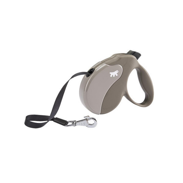 Поводок-рулетка Ferplast Amigo M Tape Dove-Grey для собак c лентой, бежево-серый, 15x3,6x14 см