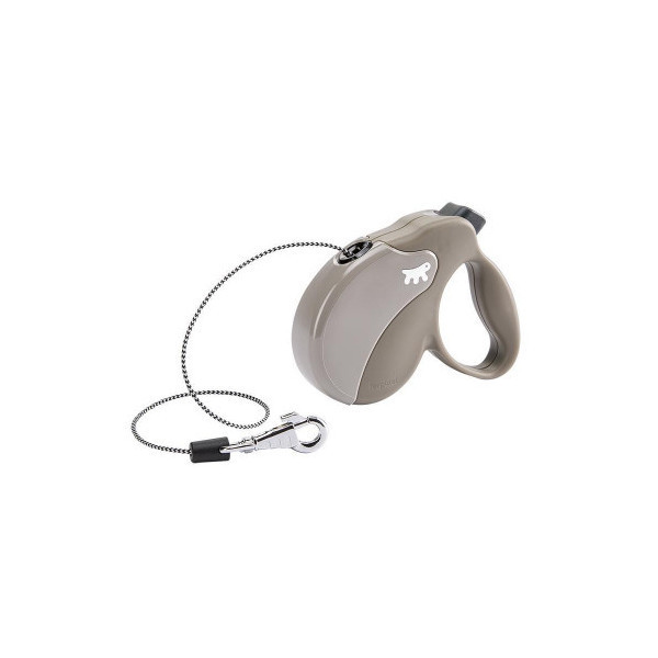 Поводок-рулетка Ferplast Amigo Mini Cord Dove-Grey Lead для собак cо шнуром, бежево-серый, 12x3x10 см