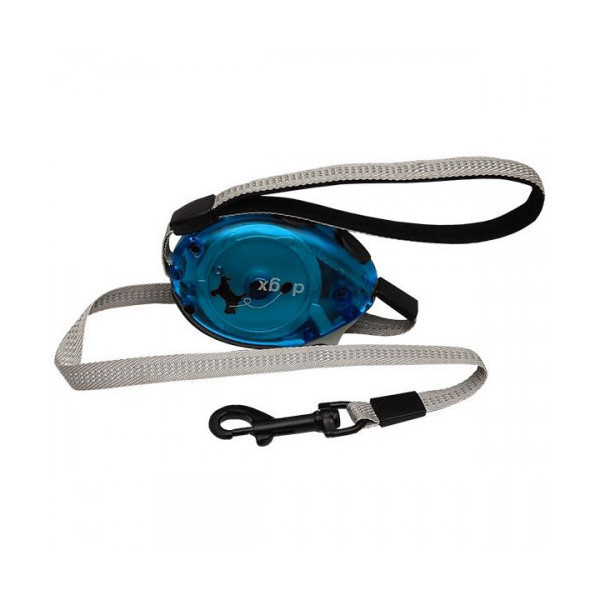 Поводок-рулетка Flamingo Dogx2Go Belt Glassy S для собак до 12 кг, светоотражающая лента, красная, 2 м