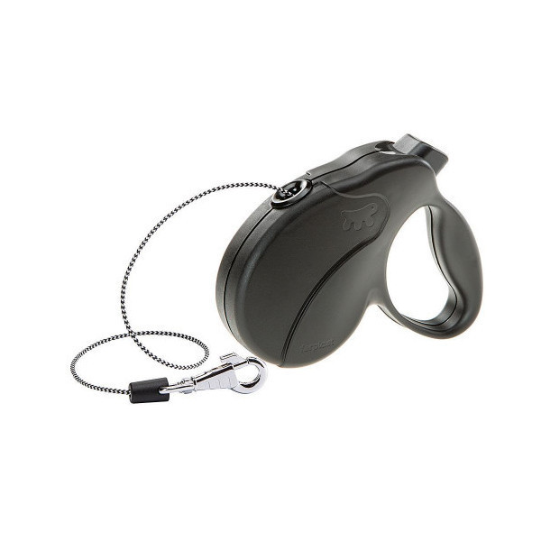 Поводок-рулетка для собак до 12 кг Ferplast Amigo Easy Mini Cord Nero cо шнуром, черный, 3 м