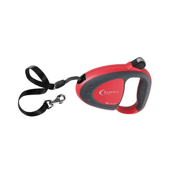 Поводок-рулетка для собак до 12 кг с лентой Ferplast Flippy Tech Tape Red, красный, 3 м