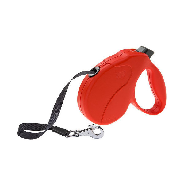 Поводок-рулетка для собак до 25 кг Ferplast Amigo Easy M Tape Rosso c лентой, красный, 5 м